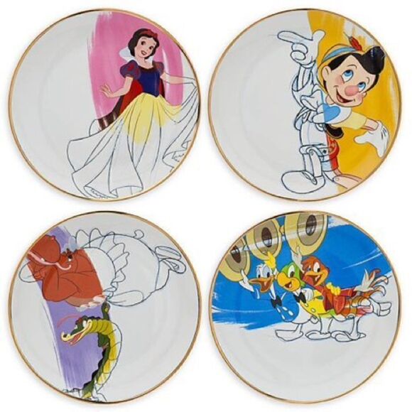 Disney Ink & Paint Ceramic Salad or Desert Plates - Picture 1 of 10